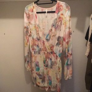 Nordstrom flowered long sleeve Romper